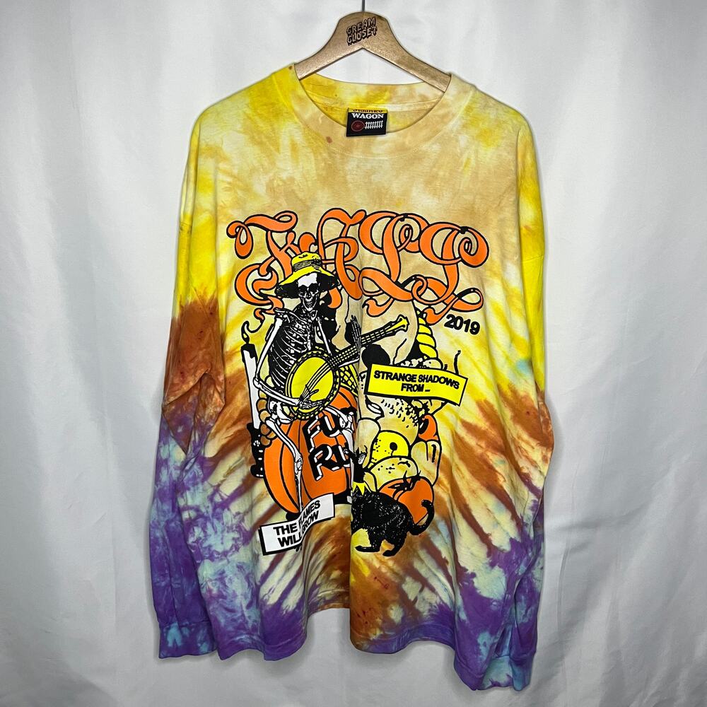 Online Ceramics Haunted Wagon Transportation Company 2019 Tie Dye Tee XXL